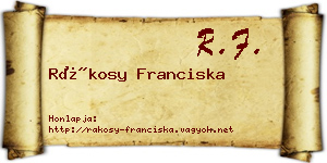 Rákosy Franciska névjegykártya